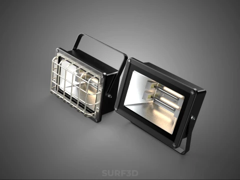 STANDARD BULB LAMP HALOGEN SPOT FLOOD LIGHT LIGHTING FLOODLIGHT 3D Model