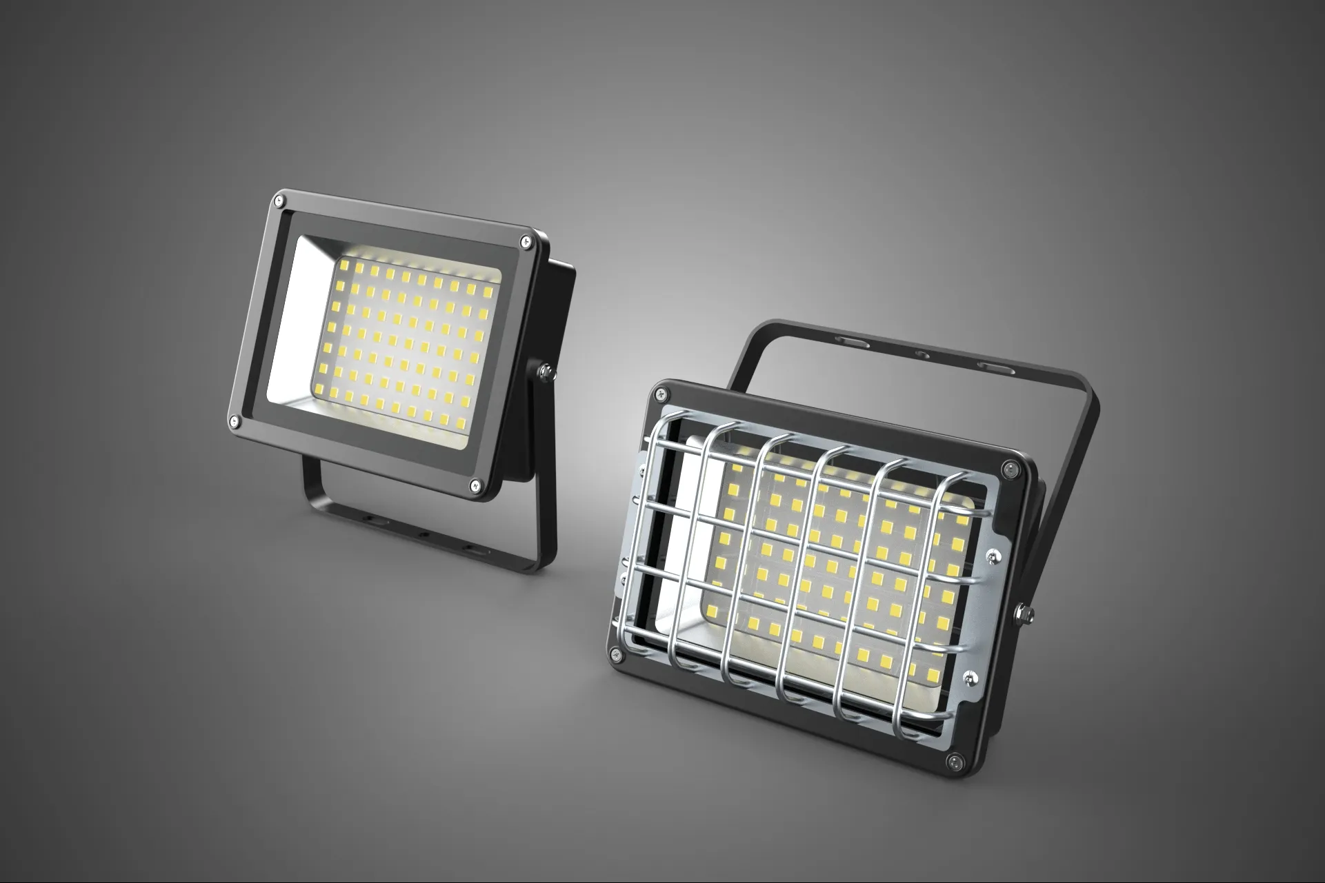 BLACK FLOODLIGHT MULTIPLE ARRAY ROW LED LAMP LIGHT GRILLE GUARD 3D Model .c4d .max .obj .3ds .fbx .stl .blend 