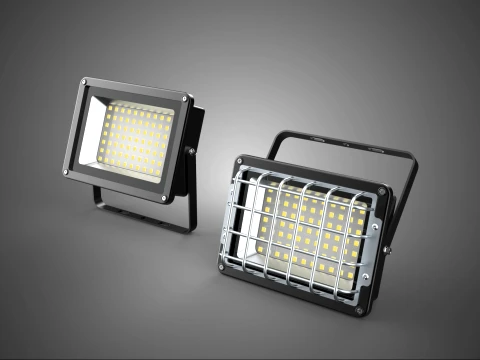 PROJETOR PRETO DE LINHA M&Uacute;LTIPLA DE LINHA LED L&Acirc;MPADA PROTETOR DE GRELHA DE LUZ Modelo 3D