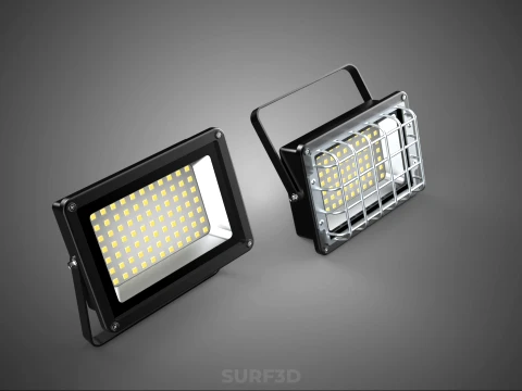 BLACK FLOODLIGHT MULTIPLE ARRAY ROW LED LAMP LIGHT GRILLE GUARD 3D Model
