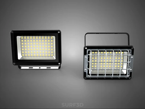 BLACK FLOODLIGHT MULTIPLE ARRAY ROW LED LAMP LIGHT GRILLE GUARD 3D Model