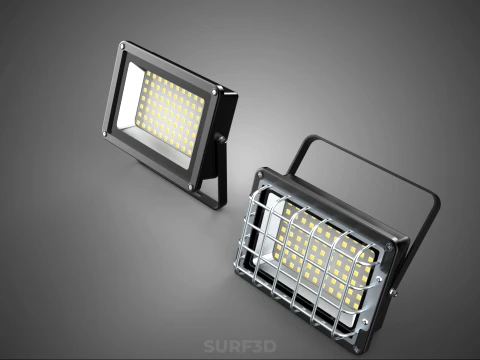 BLACK FLOODLIGHT MULTIPLE ARRAY ROW LED LAMP LIGHT GRILLE GUARD 3D Model