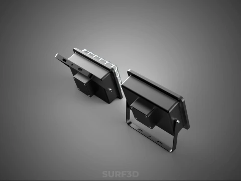 BLACK FLOODLIGHT MULTIPLE ARRAY ROW LED LAMP LIGHT GRILLE GUARD 3D Model
