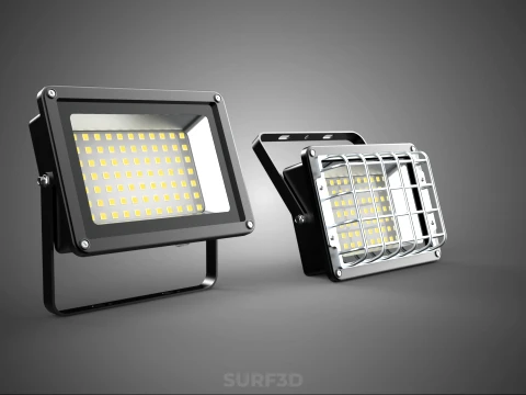BLACK FLOODLIGHT MULTIPLE ARRAY ROW LED LAMP LIGHT GRILLE GUARD 3D Model