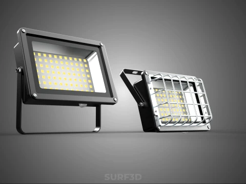 BLACK FLOODLIGHT MULTIPLE ARRAY ROW LED LAMP LIGHT GRILLE GUARD 3D Model