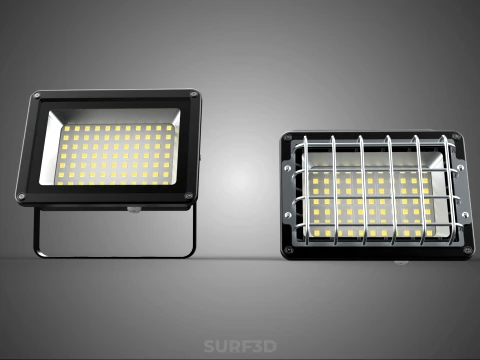 BLACK FLOODLIGHT MULTIPLE ARRAY ROW LED LAMP LIGHT GRILLE GUARD 3D Model