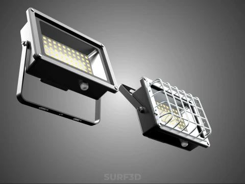BLACK FLOODLIGHT MULTIPLE ARRAY ROW LED LAMP LIGHT GRILLE GUARD 3D Model