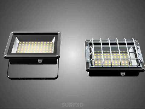 BLACK FLOODLIGHT MULTIPLE ARRAY ROW LED LAMP LIGHT GRILLE GUARD 3D Model