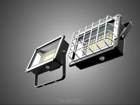 BLACK FLOODLIGHT MULTIPLE ARRAY ROW LED LAMP LIGHT GRILLE GUARD 3D Model