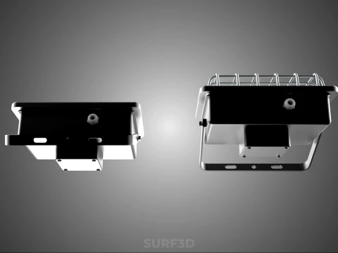 BLACK FLOODLIGHT MULTIPLE ARRAY ROW LED LAMP LIGHT GRILLE GUARD 3D Model