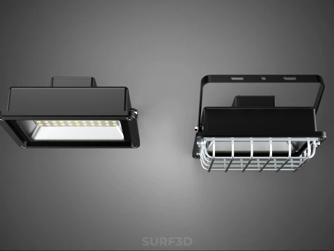 BLACK FLOODLIGHT MULTIPLE ARRAY ROW LED LAMP LIGHT GRILLE GUARD 3D Model