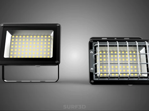 BLACK FLOODLIGHT MULTIPLE ARRAY ROW LED LAMP LIGHT GRILLE GUARD 3D Model