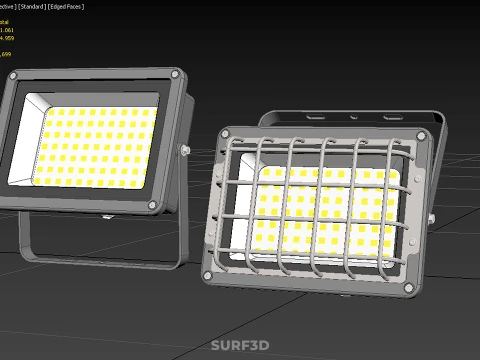 BLACK FLOODLIGHT MULTIPLE ARRAY ROW LED LAMP LIGHT GRILLE GUARD 3D Model