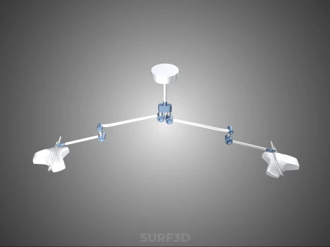 DUAL HEAD CEILING LED LAMP LIGHT SURGICAL ARM LIGHTING HOSPITAL 3D Model