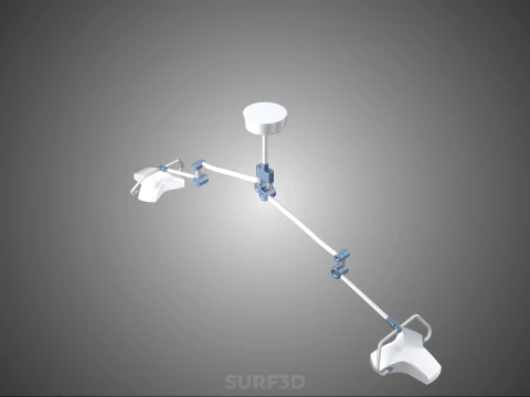 DUAL HEAD CEILING LED LAMP LIGHT SURGICAL ARM LIGHTING HOSPITAL 3D Model