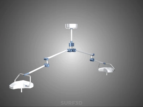 DUAL HEAD CEILING LED LAMP LIGHT SURGICAL ARM LIGHTING HOSPITAL 3D Model
