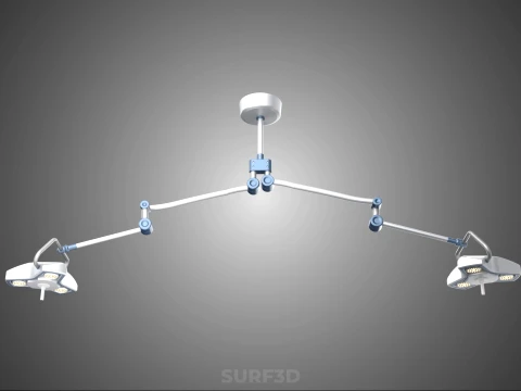 DUAL HEAD CEILING LED LAMP LIGHT SURGICAL ARM LIGHTING HOSPITAL 3D Model