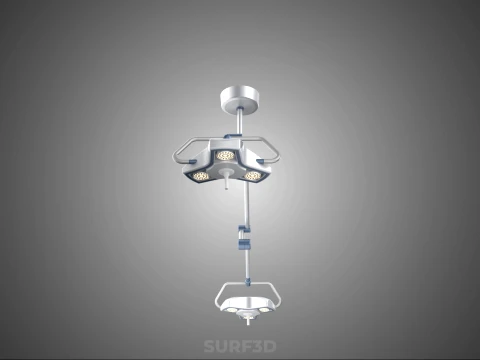 DUAL HEAD CEILING LED LAMP LIGHT SURGICAL ARM LIGHTING HOSPITAL 3D Model
