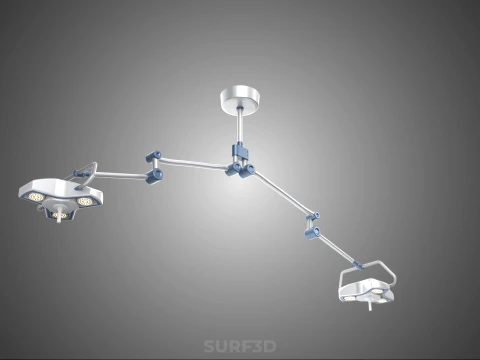 DUAL HEAD CEILING LED LAMP LIGHT SURGICAL ARM LIGHTING HOSPITAL 3D Model