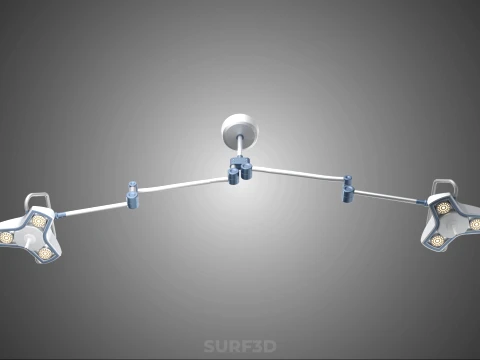 DUAL HEAD CEILING LED LAMP LIGHT SURGICAL ARM LIGHTING HOSPITAL 3D Model