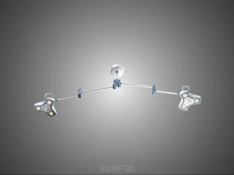 DUAL HEAD CEILING LED LAMP LIGHT SURGICAL ARM LIGHTING HOSPITAL 3D Model