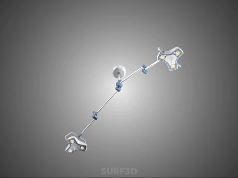 DUAL HEAD CEILING LED LAMP LIGHT SURGICAL ARM LIGHTING HOSPITAL 3D Model
