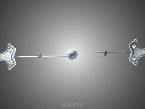 DUAL HEAD CEILING LED LAMP LIGHT SURGICAL ARM LIGHTING HOSPITAL 3D Model