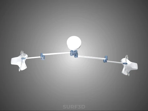 DUAL HEAD CEILING LED LAMP LIGHT SURGICAL ARM LIGHTING HOSPITAL 3D Model
