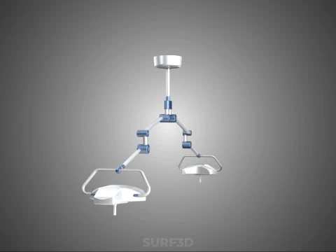 DUAL HEAD CEILING LED LAMP LIGHT SURGICAL ARM LIGHTING HOSPITAL 3D Model
