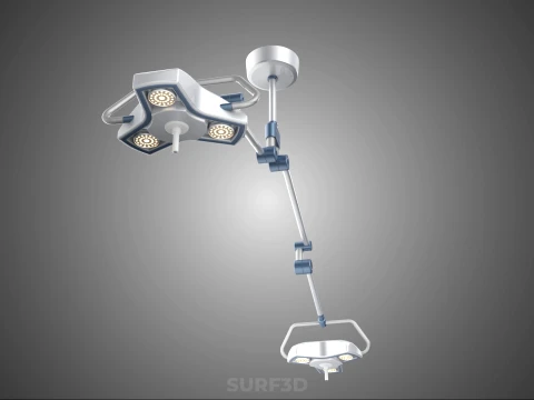 DUAL HEAD CEILING LED LAMP LIGHT SURGICAL ARM LIGHTING HOSPITAL 3D Model