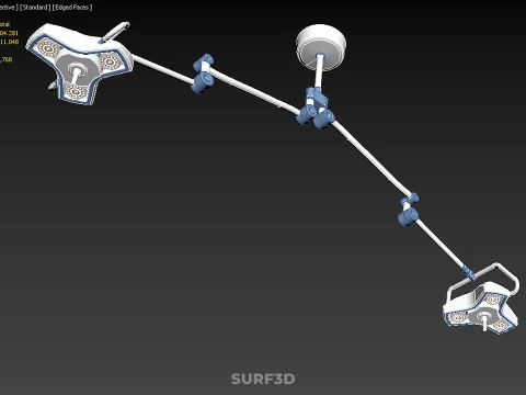 DUAL HEAD CEILING LED LAMP LIGHT SURGICAL ARM LIGHTING HOSPITAL 3D Model
