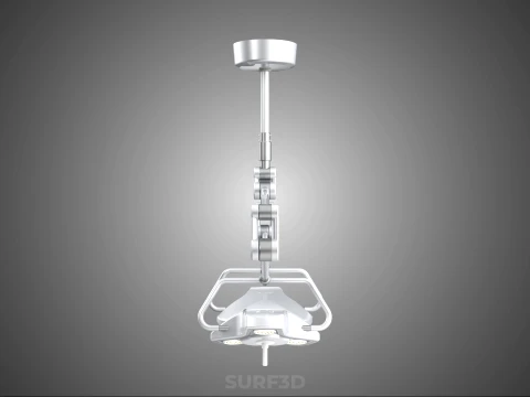 TWO 2 HEAD ARM CEILING MOUNTED LED LAMP LIGHT SURGICAL SURGERY 3D Model