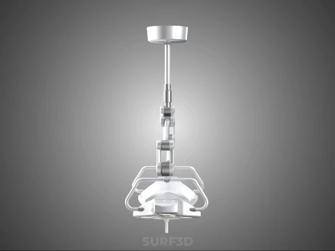 TWO 2 HEAD ARM CEILING MOUNTED LED LAMP LIGHT SURGICAL SURGERY 3D Model