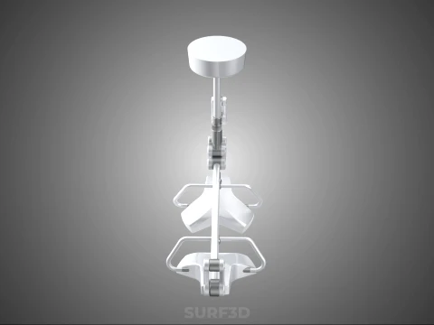 TWO 2 HEAD ARM CEILING MOUNTED LED LAMP LIGHT SURGICAL SURGERY 3D Model