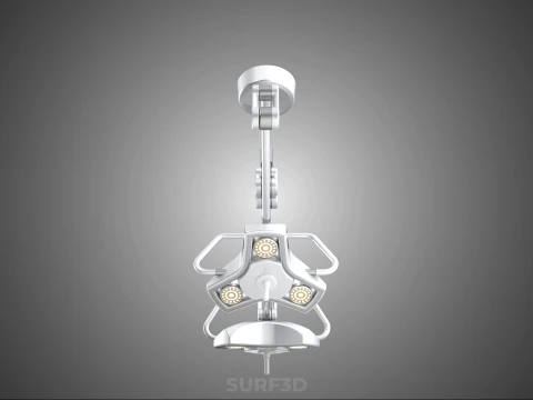 TWO 2 HEAD ARM CEILING MOUNTED LED LAMP LIGHT SURGICAL SURGERY 3D Model