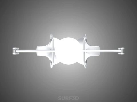 TWO 2 HEAD ARM CEILING MOUNTED LED LAMP LIGHT SURGICAL SURGERY 3D Model