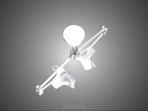 TWO 2 HEAD ARM CEILING MOUNTED LED LAMP LIGHT SURGICAL SURGERY 3D Model