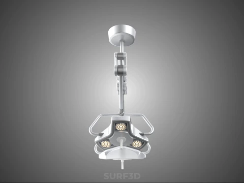 TWO 2 HEAD ARM CEILING MOUNTED LED LAMP LIGHT SURGICAL SURGERY 3D Model