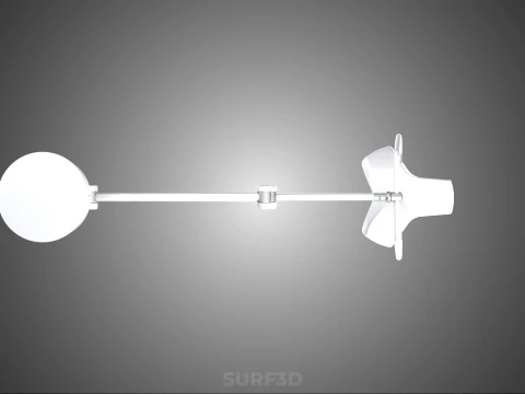 TRIPLE 3 HEAD SINGLE ARM CEILING MOUNTED LED LAMP LIGHT SURGICAL 3D Model