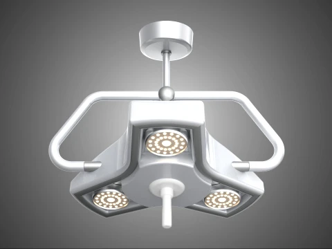 STANDARDOWA LAMPA LED DO MONTAŻU SUFITOWEGO TRI 3 POD RAMIĘ LEKKA ŚWIATŁA MEDYCZNA CHIRURGICZNA Model 3D
