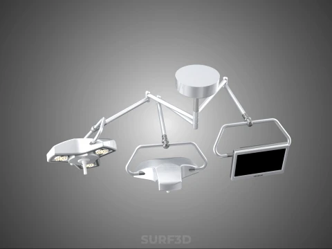 SURGICAL LIGHT LED LIGHTING LAMP CEILING LCD DISPLAY HD MONITOR 3D Model