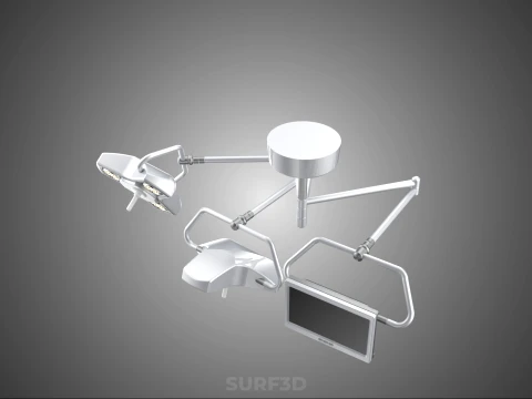 SURGICAL LIGHT LED LIGHTING LAMP CEILING LCD DISPLAY HD MONITOR 3D Model