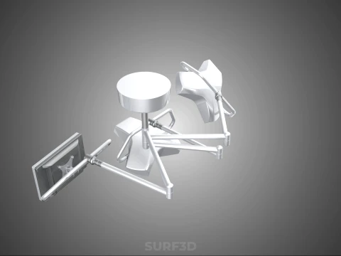 SURGICAL LIGHT LED LIGHTING LAMP CEILING LCD DISPLAY HD MONITOR 3D Model