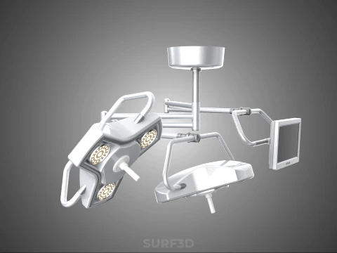 SURGICAL LIGHT LED LIGHTING LAMP CEILING LCD DISPLAY HD MONITOR 3D Model