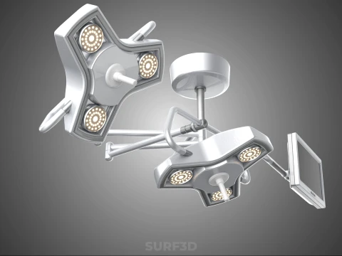 SURGICAL LIGHT LED LIGHTING LAMP CEILING LCD DISPLAY HD MONITOR 3D Model