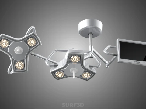 SURGICAL LIGHT LED LIGHTING LAMP CEILING LCD DISPLAY HD MONITOR 3D Model