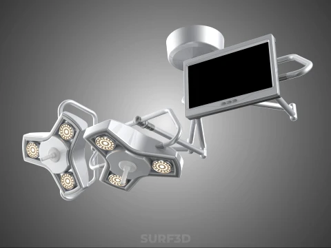 SURGICAL LIGHT LED LIGHTING LAMP CEILING LCD DISPLAY HD MONITOR 3D Model