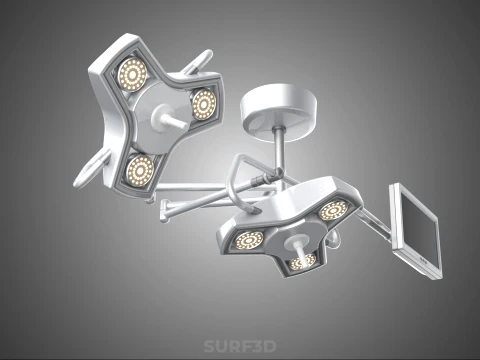 SURGICAL LIGHT LED LIGHTING LAMP CEILING LCD DISPLAY HD MONITOR 3D Model