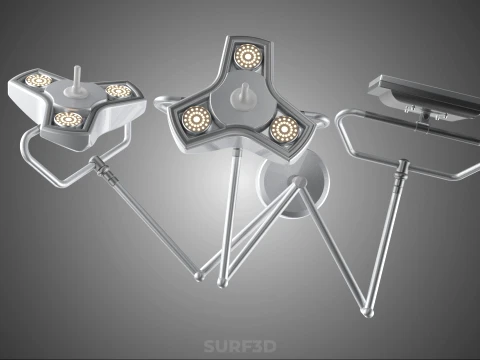 SURGICAL LIGHT LED LIGHTING LAMP CEILING LCD DISPLAY HD MONITOR 3D Model