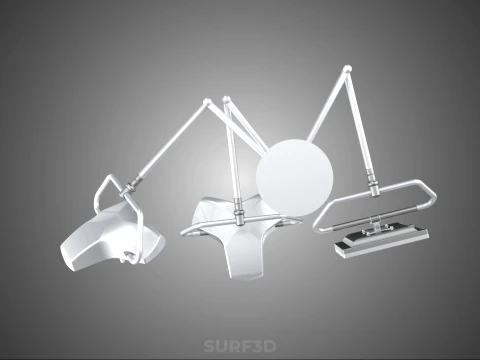 SURGICAL LIGHT LED LIGHTING LAMP CEILING LCD DISPLAY HD MONITOR 3D Model